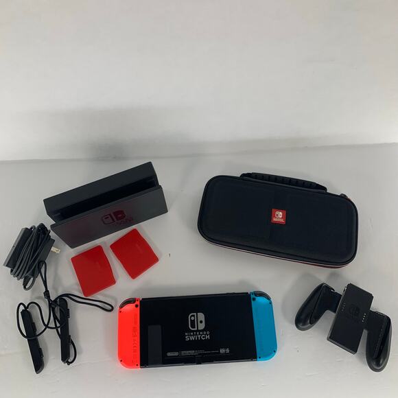 Nintendo Other - Nintendo Switch HAC-001(-01) 32GB Console with Neon Red and Joy-Cons and Charger